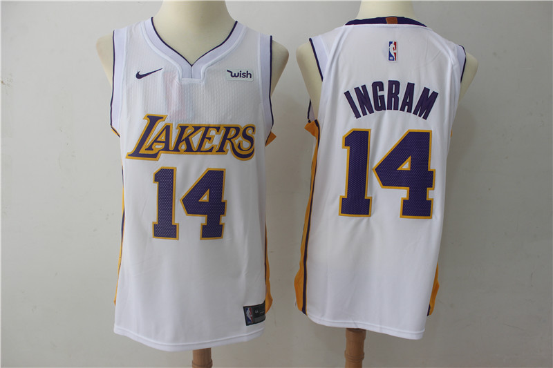 Men Los Angeles Lakers #14 Ingram White Game Nike NBA Jerseys->los angeles lakers->NBA Jersey